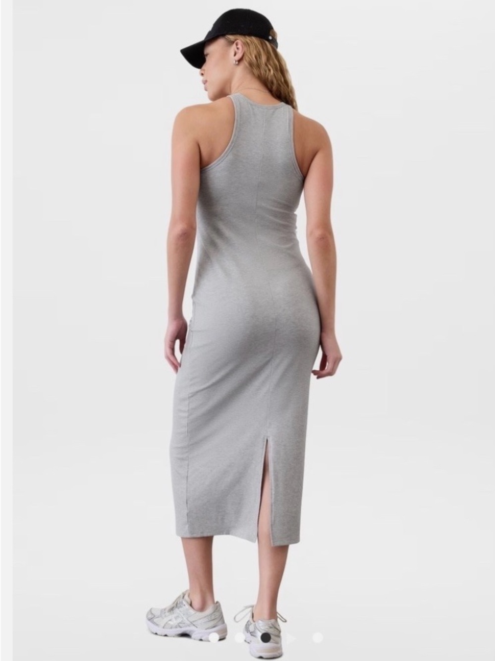 NWT Athleta Heather Gray Racerback Maxi Dress Small Petite